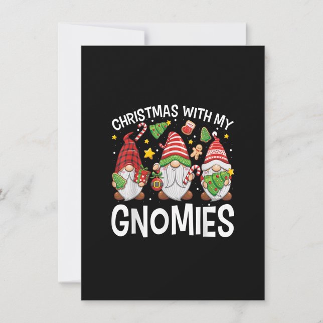 Invitación Christmas with My Gnomies Cute Three Gnomes Christ (Anverso)