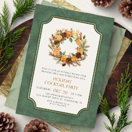 Invitación Christmas Wreath Cocktail Party Invitation