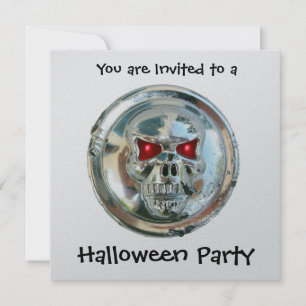 INVITACIÓN CHROME SKULL HALLOWEEN PARTY