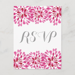 Invitación Chrysanthemum color de agua rosa RSVP postal