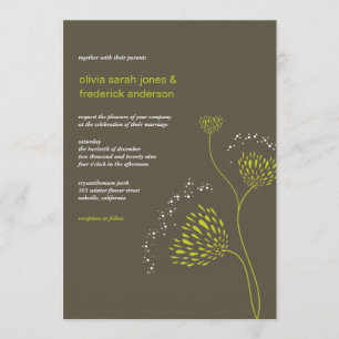 Invitación Chrysanthemum Flowers Floral Elegante Boda de Moda