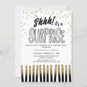 Invitación ¡Chsss! Es una vela de cumpleaños divertida sorpre