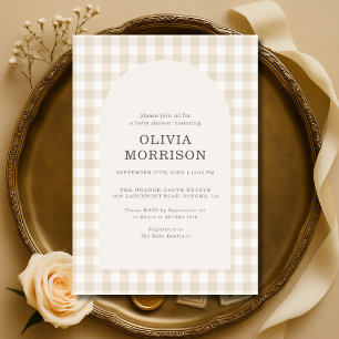 Invitación Chubasquero Beige Fiesta de Bebé Neutral en cuanto
