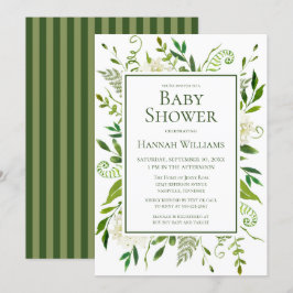 Invitación Chubasquero de Bebé Acuarela Floral de Hortensias
