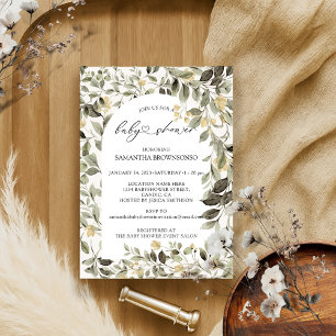 Invitación Chubasquero de bebé floral económico