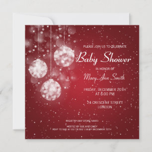 Invitación Chucherías festivas elegantes de Baby Shower rojas