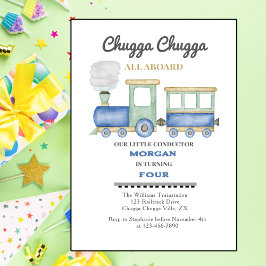 Invitación Chugga Choo, niño de cualquier edad, cumpleaños, t