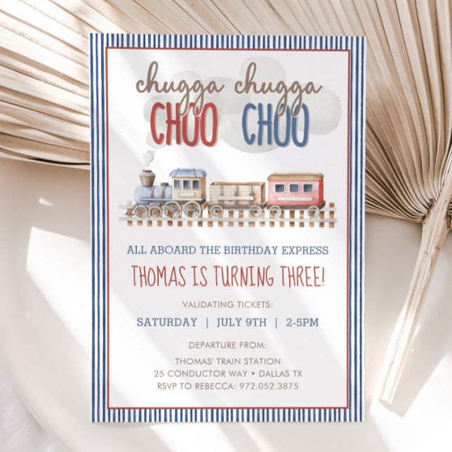Invitación Chugga Chugga CHOO Tren Cumpleaños (Subido por el creador)