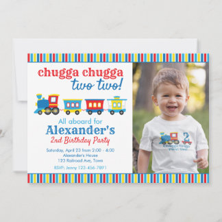 Invitación Chugga Chugga Dos Cumpleaños del Tren