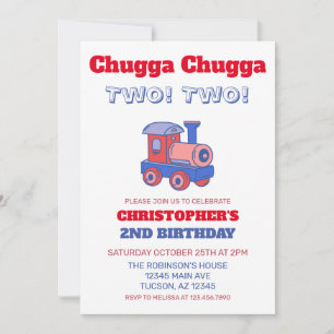 Invitación ¡Chugga Chugga Dos! Dos!