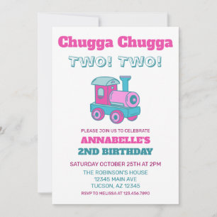 Invitación ¡Chugga Chugga Dos! Dos!