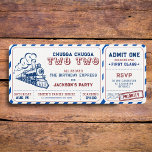 Invitación Chugga Chugga Dos trenes Segundo Cumpleaños<br><div class="desc">¡Todo a bordo! Celebra el segundo cumpleaños de tu pequeña con estilo con nuestra invitación temática de tren "Chugga Chugga Two". Este diseño de entradas de inspiración vintage es la manera perfecta de hacer que sus huéspedes se entusiasmen con un fiesta lleno de diversión. Con colores clásicos como el azul,...</div>