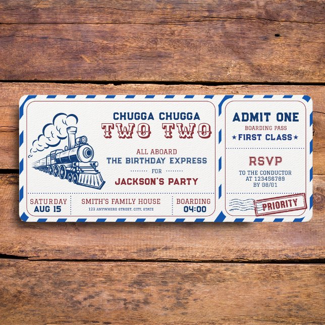 Invitación Chugga Chugga Dos trenes Segundo Cumpleaños (Subido por el creador)