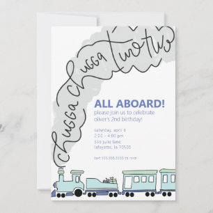 Invitación Chugga Chugga Two Two Cumpleaños del tren Fiesta d