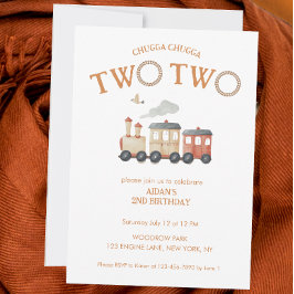 Invitación Chugga dos trenes segundo cumpleaños