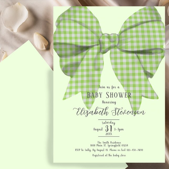 Invitación Chula ducha de bebé verde de género neutro (Subido por el creador)
