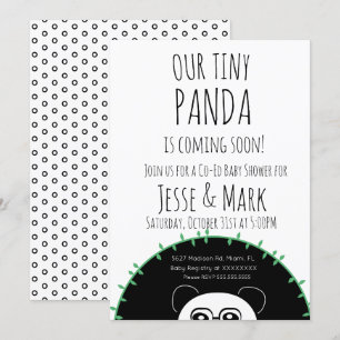 Invitación Chulo Panda Espiando Fiesta de Bebé