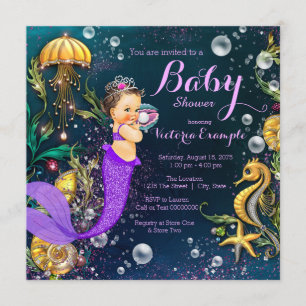 Invitación Chupacabra Sirena Baby Shower