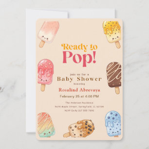 Invitación Chupachups de acuarela Listo para estallar Shower 