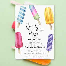 Invitación Chupachups de acuarela para baby shower