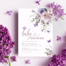 Chupada de bebé floral de mariposa morada