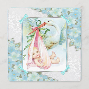 Invitación Chupete Azul y Rosa Baby Shower
