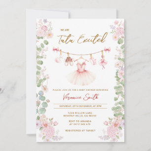 Invitación Chupete de Bailarina Emocionada con Tutú Floral Ro