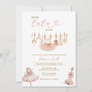 Invitación Chupete de Bailarina Rosa para Bebé