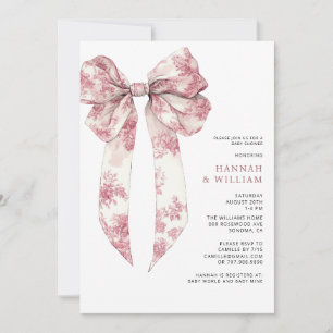 Invitación Chupete de Baño Rosa para Baby Shower de Niña