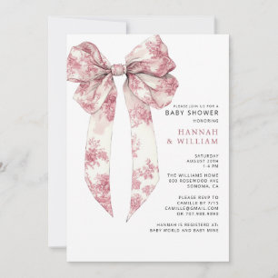 Invitación Chupete de Baño Rosa para Baby Shower de Niña