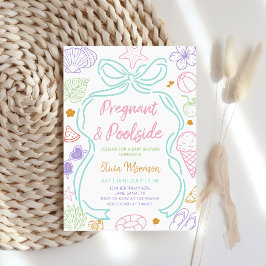 Invitación Chupete de Bebé de Verano junto a la Piscina y Emb