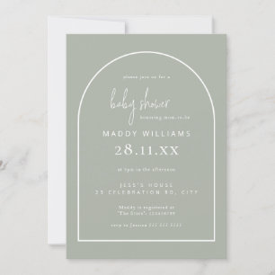Invitación Chupete de bebé niño Arco de guión minimalista ver