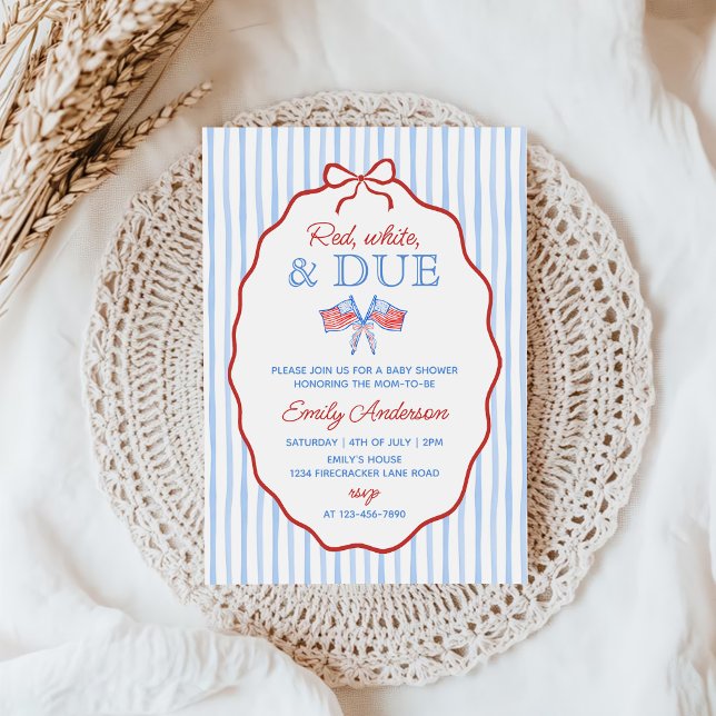 Invitación Chupete de bebé para el 4 de julio de rojo y blanc (Subido por el creador)