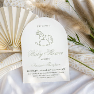 Invitación Chupete de Caballo de Balanza Minimalista Neutral