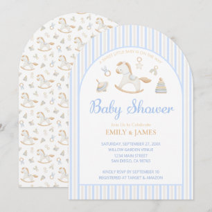 Invitación Chupete de Caballo Mecedora para Baby Shower de Ni