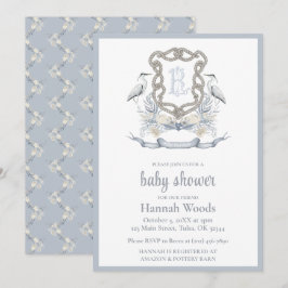 Invitación Chupete de cuerda Heron para baby shower