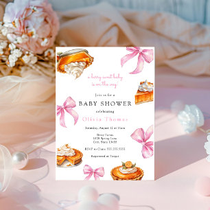 Invitación Chupete de Cumpleaños con Lazo Rosa