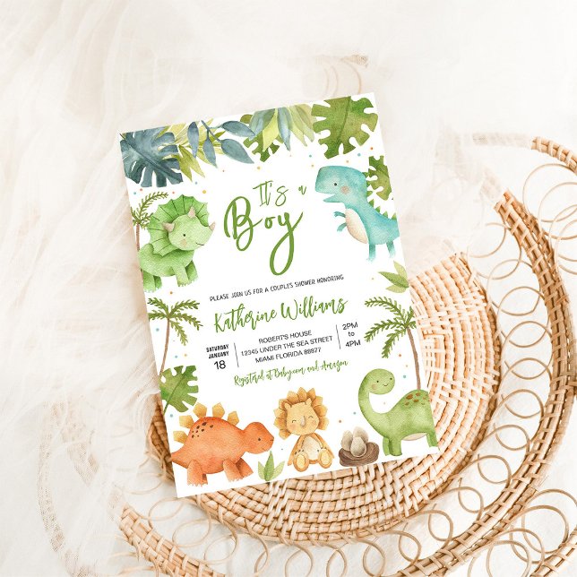 Invitación Chupete de Dinosaurio para Baby Shower (Subido por el creador)