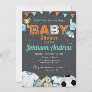 Invitación Chupete de Estrellas del Deporte Personalizado par