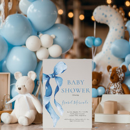 Invitación Chupete de fiesta de bebé en azul pastel