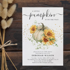 Invitación Chupete de girasoles y calabaza para baby shower d