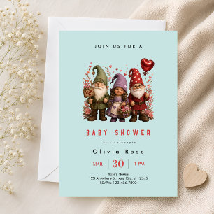 Invitación Chupete de Gnomo Baby Shower