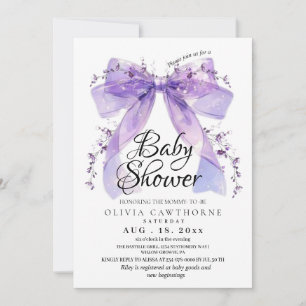 Invitación Chupete de Lavanda Moderno y Flores para Baby Show