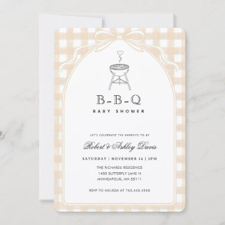 Invitación Chupete de lazo elegante para baby q de shower de