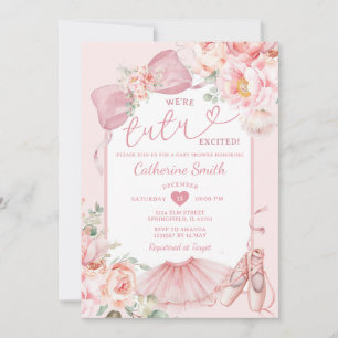 Invitación Chupete de lazo floral rosa Estamos Tutu emocionad