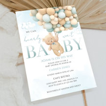 Chupete de osito azul para baby shower