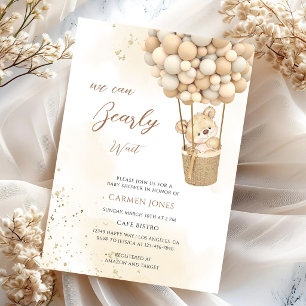 Invitación Chupete de osito para baby shower neutral