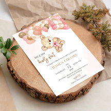 Chupete de osito rosa para baby shower