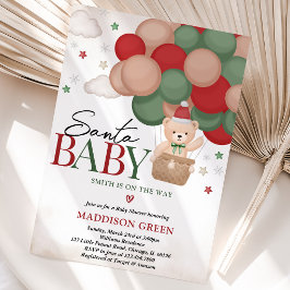 Invitación Chupete de oso de Navidad neutro en género para Ba