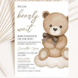 Invitación Chupete de oso neutro en cuanto al género para bab